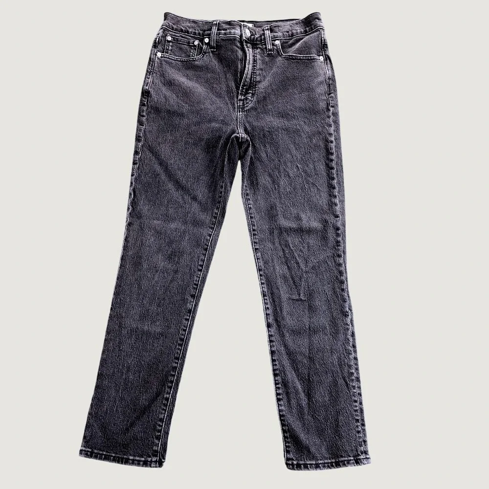 Madewell The Perfect Vintage Jean Womens 28 High Rise Straight Leg Washed Black